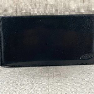 Samsung Wallet Black Leather Cardholder Long Wallet Bifold Purse